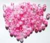 50 6mm Round Crystal and Pink Givre Beads